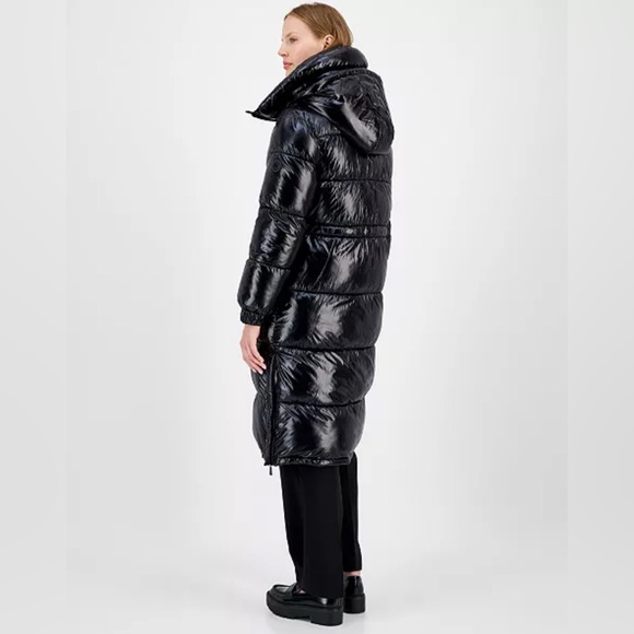 Michael Kors Shine Hooded Anorak Puffer Coat in Black - Picture 2 of 2